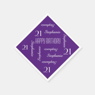 21st Birthday Party Repeating Name, Paper  Napkins