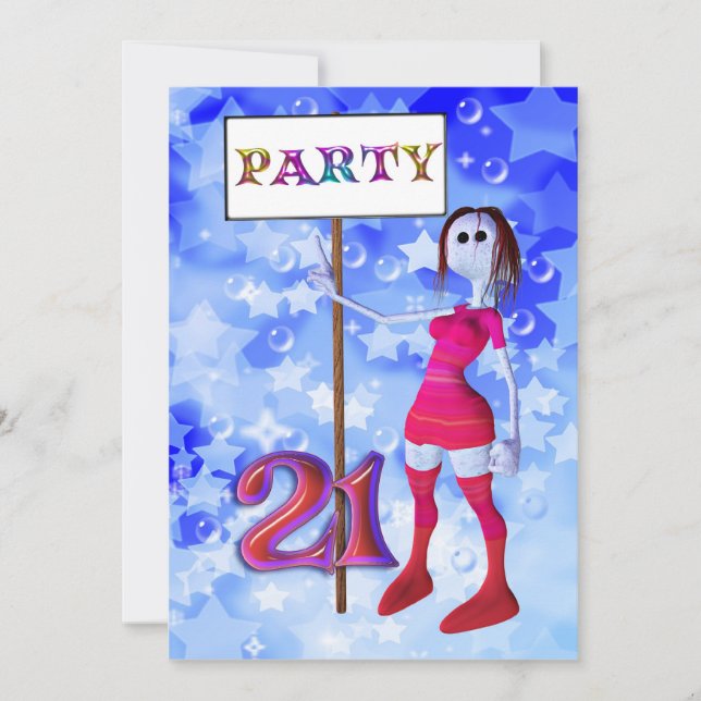 21st Birthday party sign board invitation (Front)