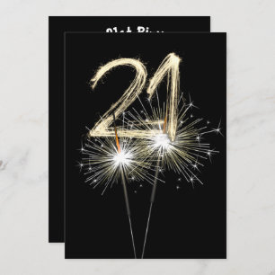 21st Birthday Party Sparklers Invitation