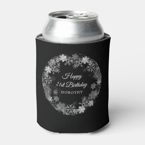 21st Birthday Party Winter Wonderland Can Cooler