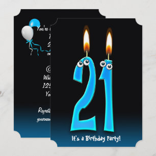 21st Birthday Party with eyeballs Invitation