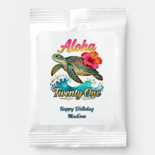 21st Birthday Personalized Tropical Sea Turtle Margarita Drink Mix