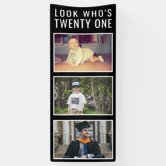 21st Birthday Photo Banner (Vertical)