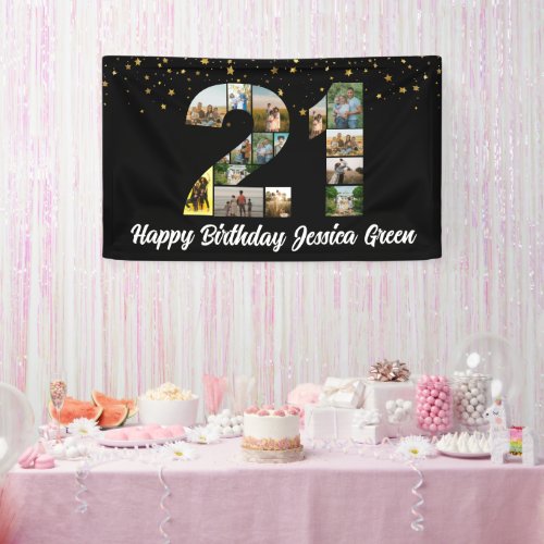 21st birthday Photo Collage anniversary event Banner