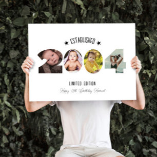 21st birthday Photo Collage established 2004 Card