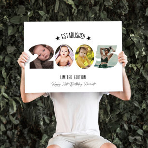 21st birthday Photo Collage established 2005 Card