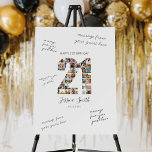 21st Birthday Photo Collage Guest Signing Board<br><div class="desc">Create your own personalized photo collage 21st birthday signing board featuring your favorite pictures in the shape of the number 21.</div>