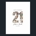 21st Birthday Photo Collage Guest Signing Board Poster<br><div class="desc">Create your own personalized photo collage 21st birthday singing board poster featuring your favorite pictures in the shape of the number 21.</div>