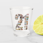 21st Birthday Photo Collage Shot Glass<br><div class="desc">Create your own personalized birthday photo collage shot glass featuring your favorite pictures in the shape of the number 21.</div>