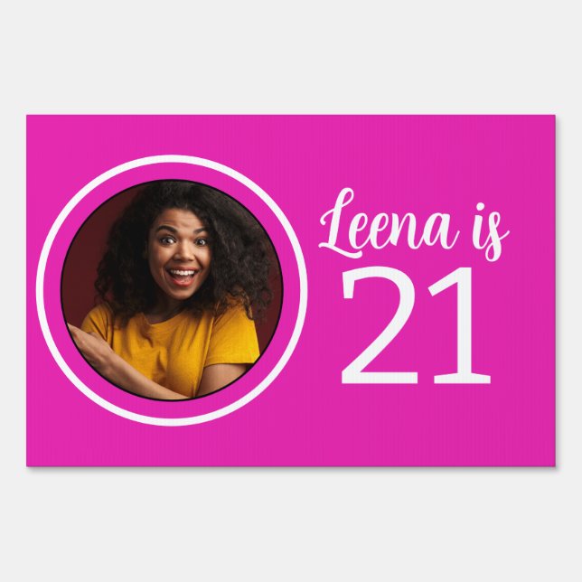 21st Birthday photo Frame  Sign (Front)