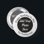21st Birthday Photo Personalized Button<br><div class="desc">Custom 21st Birthday Photo Party Supplies.</div>