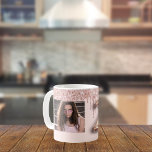 21st birthday photo rose gold glitter pink balloon coffee mug<br><div class="desc">A gift for 21st birthday. A blush pink background decorated with elegant rose gold colored faux glitter drips,  paint dripping look. Personalize and add your own photo of the birthday girl. Number 21 is written with a trendy balloon style font.</div>