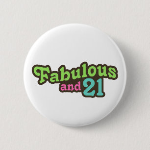 21st Birthday Pinback Button