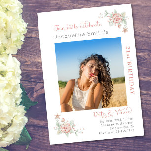 21st Birthday Pink Invitation