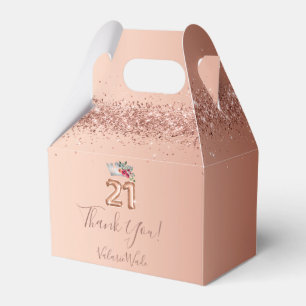 21st Birthday Pretty Pink Thank You Favor Bo Boxes