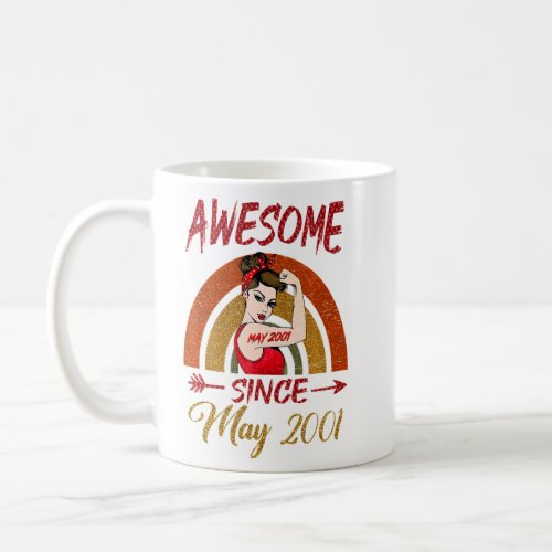 21st Birthday Queen Awesome Since May 2001 Rainbow Coffee Mug