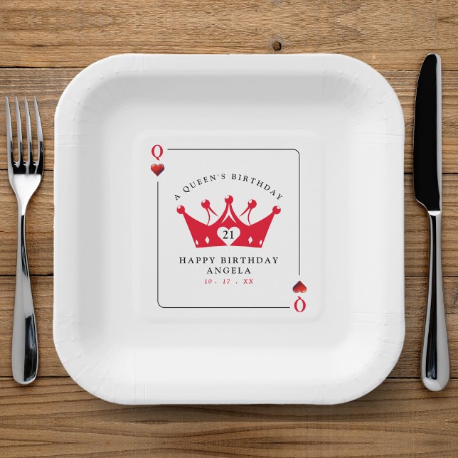 21st Birthday Queen of Hearts Casino Poker Card Paper Plates (21st Birthday Queen of Hearts Casino Poker Card Paper Plates
)