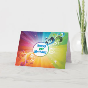 21st Birthday Religious Card Rainbow Blessings