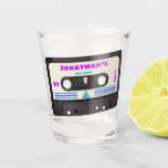 21st Birthday Retro 80s Music Mix Tape For Him Shot Glass<br><div class="desc">👉 Celebrate your 21st birthday 80’s style with this super fun retro mix tape shot glass for him. The design has an eighties motif and stripes. #zazzlemade - Simply click to personalize this design 🔥 My promises - This is unique and has been designed by me! - It is designed...</div>
