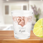 21st birthday rose gold balloons name shot glass<br><div class="desc">For a 21st birthday. Transparent background.  Decorated with rose gold sparkles,  confetti and balloons.  Personalize and add a date,  name. Number 21 is written with a balloon style font.</div>