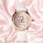 21st Birthday rose gold name Watch<br><div class="desc">A gift for a 21st birthday. A rose gold gradient background color.   Add a name,  date</div>