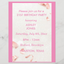 21st Birthday Rose Gold pink | Party Invitation