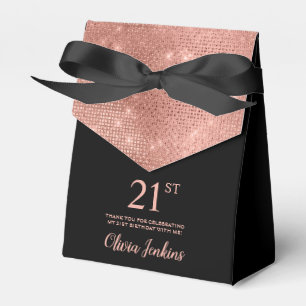 21st Birthday Rose Gold Thank You Favor Box