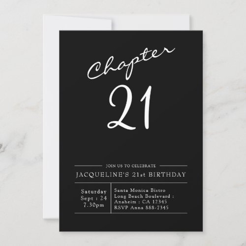 21st Birthday Script 21 Party Invitation