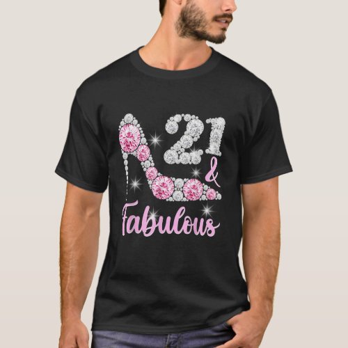 21st Birthday Shirts For Women 21 And Fabulous Hee