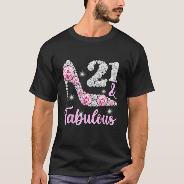 21st Birthday Shirts For Women 21 And Fabulous Hee (Front)
