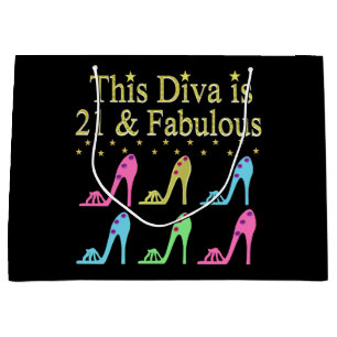 21ST BIRTHDAY SHOE QUEEN DESIGN LARGE GIFT BAG