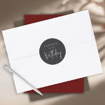 21st Birthday Simple Minimalist Flat Black Classic Round Sticker<br><div class="desc">A simple minimal 21st birthday sticker to use on party favors,  as envelope seals,  or on wrap and craft items for your party. The modern minimalist layout pairs a deep matte black background with refined ivory-beige typography—featuring a bold sans-serif paired with handwritten script for the word “Birthday.”</div>