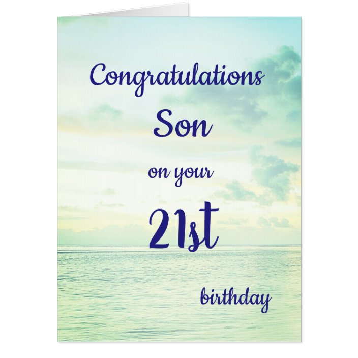 21st Birthday Son Card