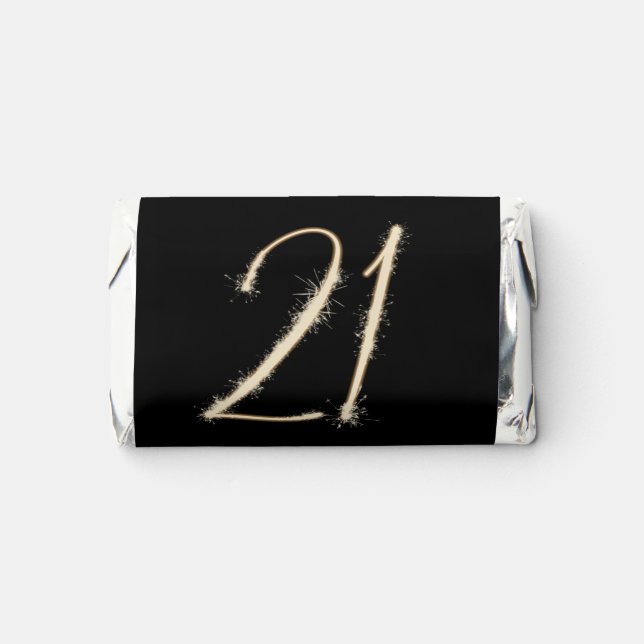 21st Birthday Sparklers On Black Hershey's Miniatures (Front)