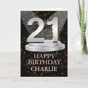21st Birthday Spotlights Add A Name Card