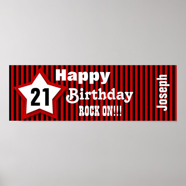 21st Birthday Star Banner Custom Z08H Poster (Front)