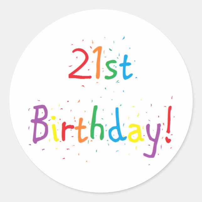 "21st Birthday" Stickers (Front)