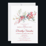 21st Birthday Surprise Party Greenery Red Berry Invitation<br><div class="desc">Invite your guests to a special winter birthday surprise party with this elegant red berry and greenery floral design. Deep red berries are nestled in leaves and branches. Red text adds to the festive mood. This item is part of the Winter Berry Collection. It contains templates you can use to...</div>