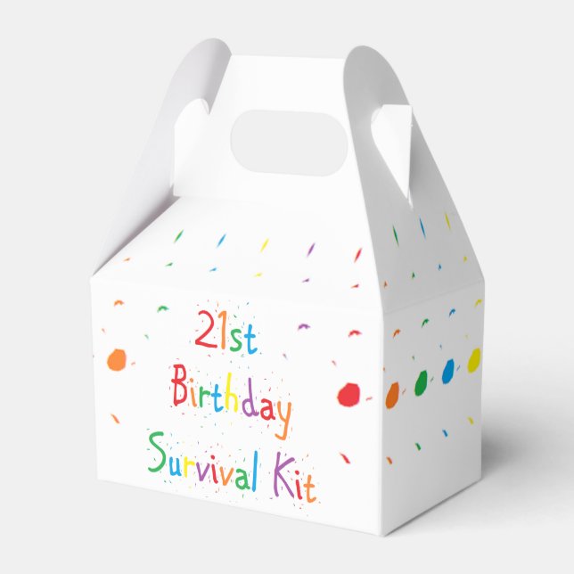 "21st Birthday" Survival Kit Favor Boxes (Front Side)