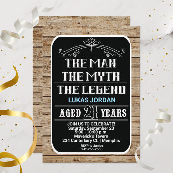 21st Birthday The Man The Myth The Legend 21 Yrs   Invitation by allpetscherished at Zazzle