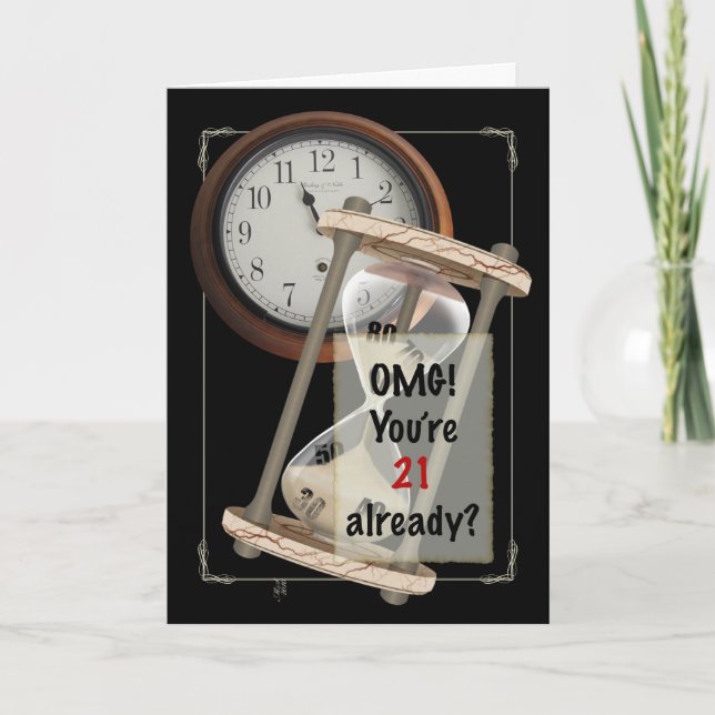 21st Birthday - Time Flies Card (Front)