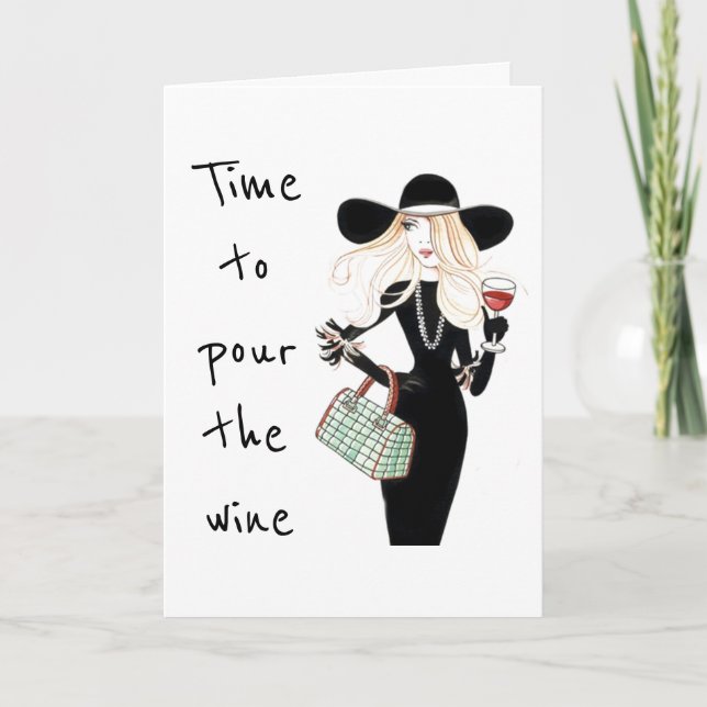 **21st BIRTHDAY** TIME TO POUR THE WINE!!! Card (Front)