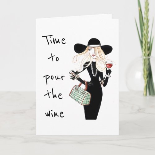 21st BIRTHDAY TIME TO POUR THE WINE Card