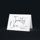 21st Birthday Twenty One Happy Birthday for Her Card<br><div class="desc">This cute Birthday Card,  is a fun way to celebrate the birthday of one of your favorite people!
This card can be customized with the birthday boy or girls name.</div>