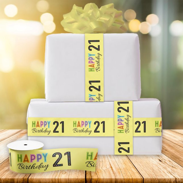 21st Birthday Typography Ribbon (Creator Uploaded)