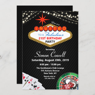 Download Las Vegas 21st Birthday Invitations Zazzle