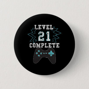 21st Birthday Video Game Humor Tee Funny Gamer Gif Button