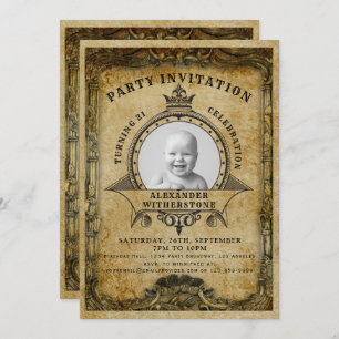 21st Birthday Vintage Retro Add Your Photo Adult Invitation