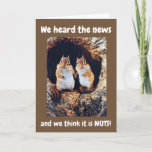 ***21st BIRTHDAY**** WE THINK IT IS NUTS!!! Card<br><div class="desc">THESE TWO SQUIRRELS THINK THAT YOU TURNING ***21*** IS NUTS AND JUST CANNOT BE TRUE!
DON'T FORGET YOU CAN CHANGE THE "AGE" AND THE "WORDS" TO ALL MY CARDS HERE AT THIS STORE AND ALL 9 OF MY STORES HERE AT ZAZZLE AND THANK YOU FOR STOPPING BY!!!!!</div>