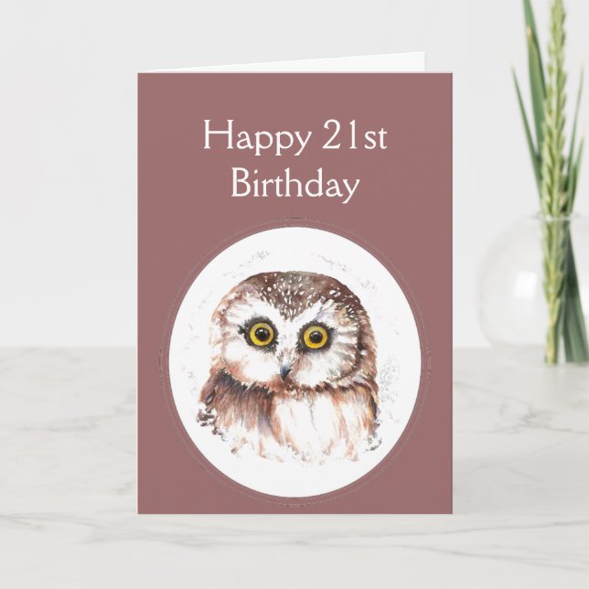 21st Birthday Who Loves You, Cute Owl Humour Card (Front)